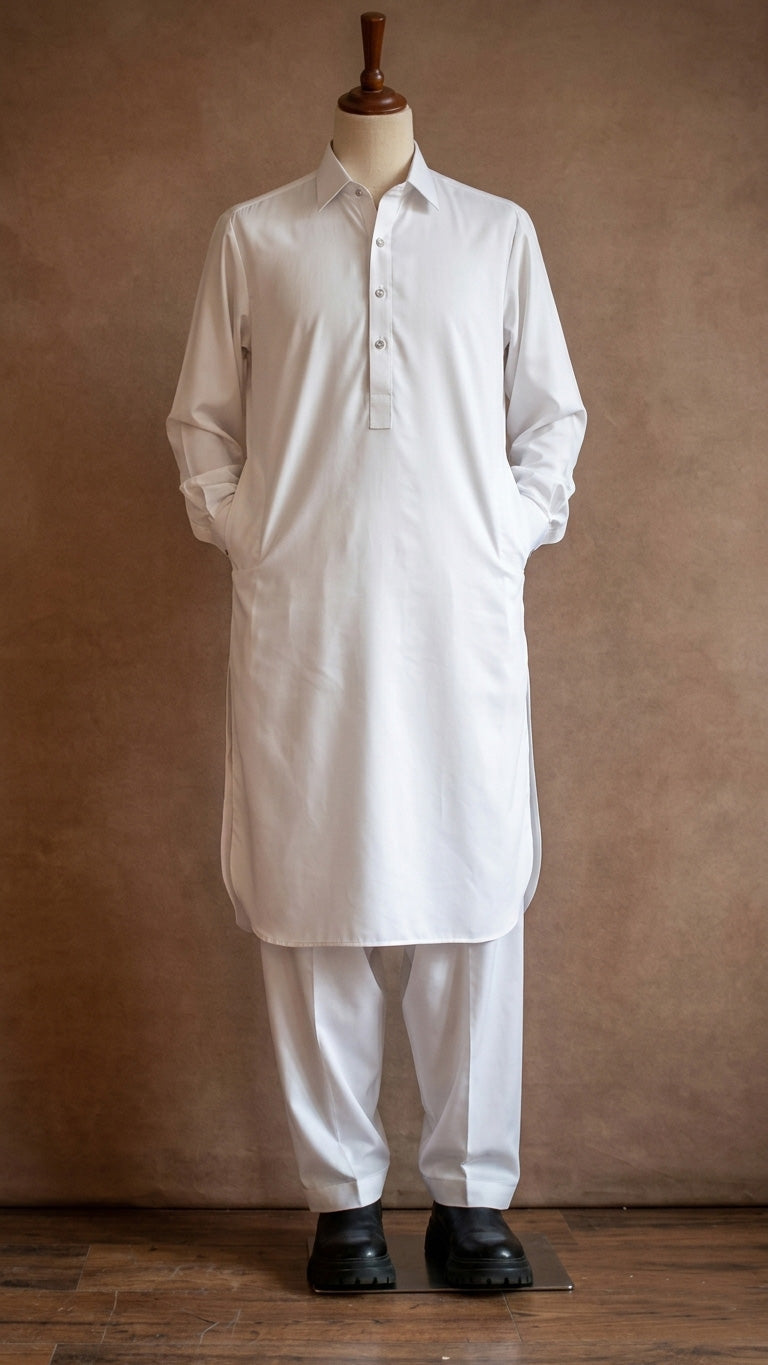 White Kameez Shalwar-1002