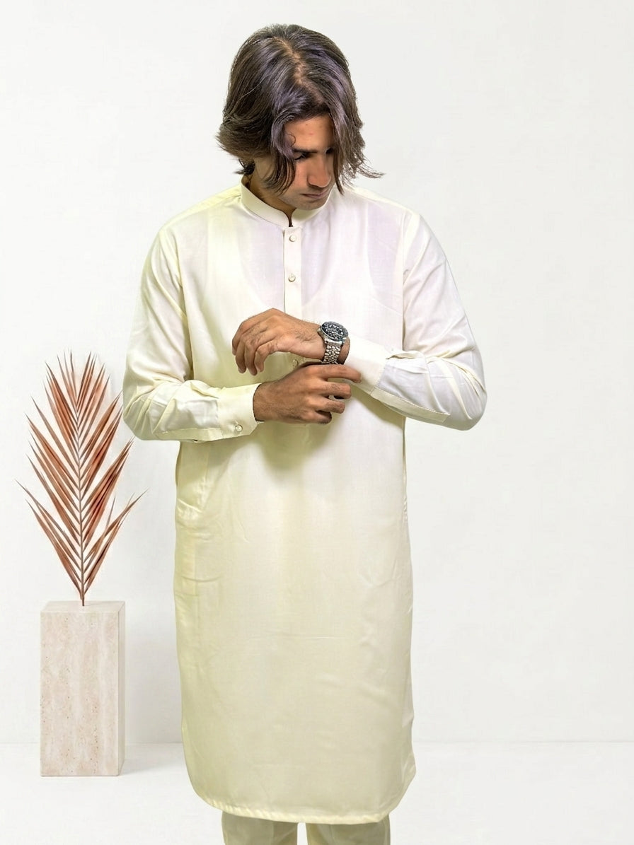 Cream Kurta Pajama | KP-3201
