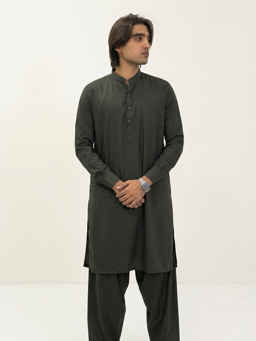 Green Kameez Shalwar | KS-3605