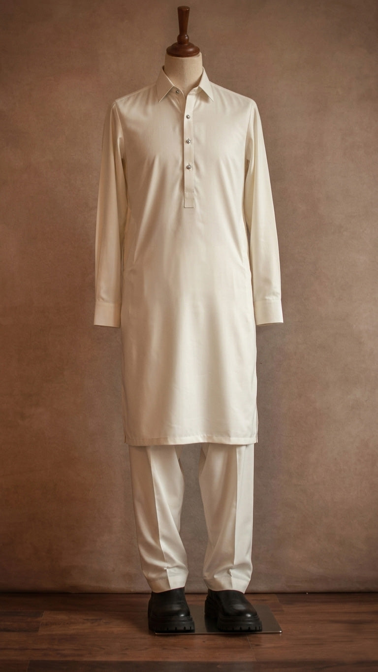 Beige Kameez Shalwar-1001