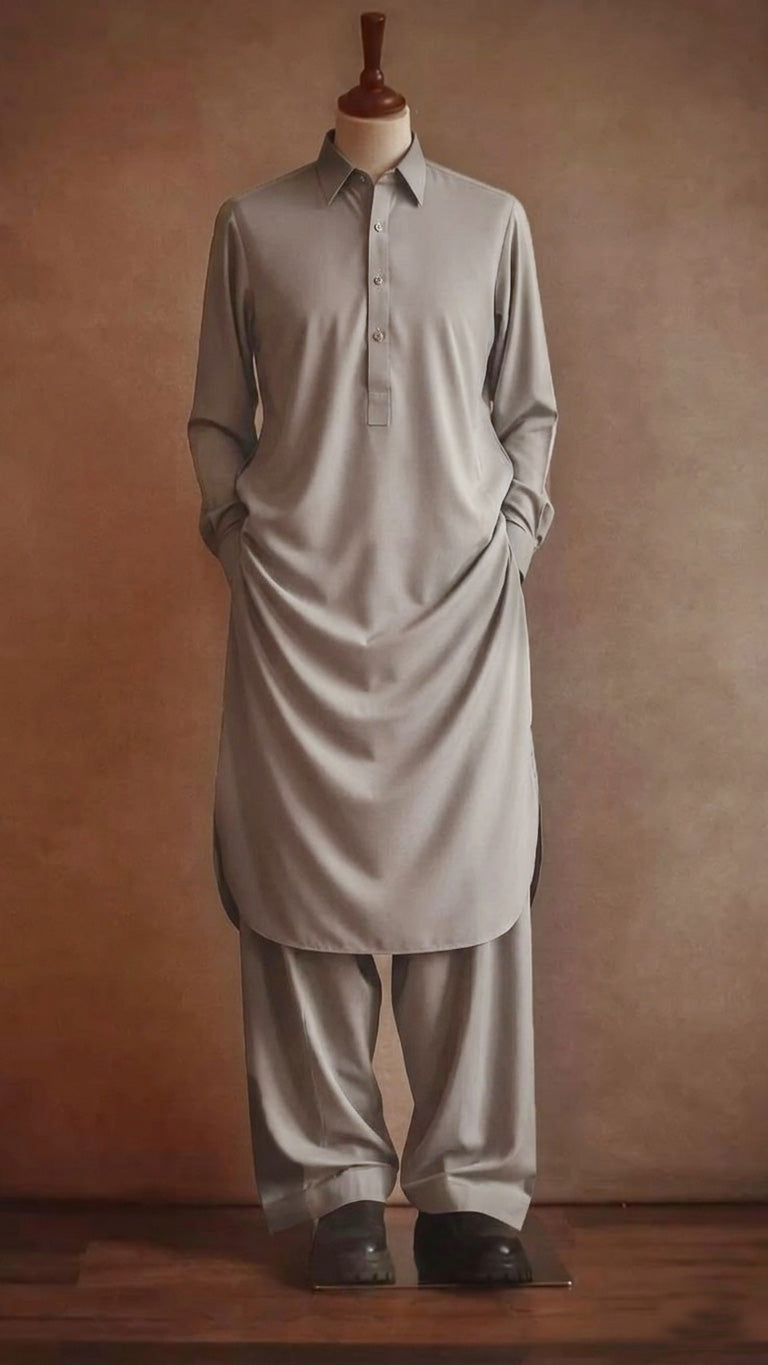 Smoky-Grey Kameez Shalwar-2002
