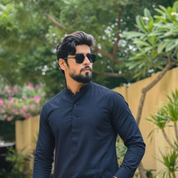 Navy Blue Qandeel – Premium(unstitched) Washing Wear Blend with Subtle Shine & Lasting Comfort