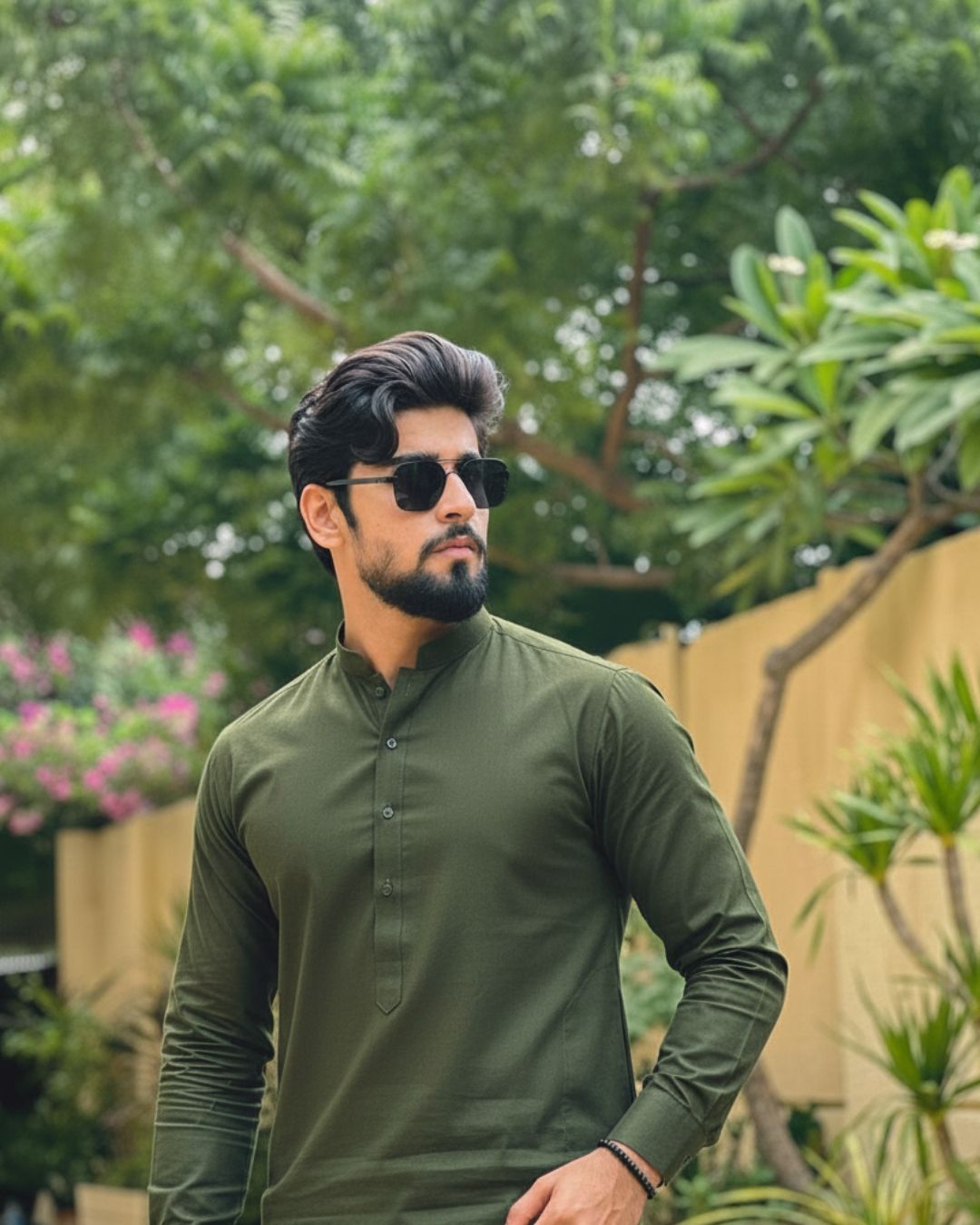 Olive Green Qandeel – Premium(unstitched) Washing Wear Blend with Subtle Shine & Lasting Comfort
